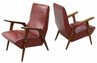 (2) ITALIAN MID-CENTURY MODERN LOUNGE CHAIRS