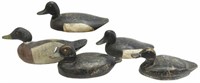 (5)  DUCK DECOYS, HAND CARVED, ONE BY IRV LYONS