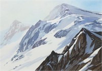 HELEN WEST (B.1926) SNOWY MOUNTAIN LANDSCAPE