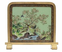 JAPANESE S. INABA CLOISONNE ENAMEL TABLE SCREEN