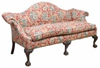 AMERICAN CHIPPENDALE STYLE CAMELBACK SOFA