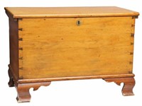 AMERICAN PINE DOVETAILED BLANKET CHEST, 19TH C.
