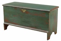 AMERICAN PRIMITIVE PAINTED BLANKET CHEST TRUNK