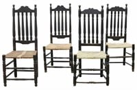 (4) NEW ENGLAND BANISTER BACK SIDE CHAIRS