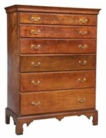 AMERICAN CHIPPENDALE TALL CHEST OF DRAWERS, 18TH C