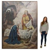 LARGE RELIGIOUS PAINTING JESUS IN THE SEPULCHRE