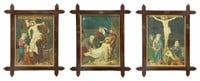 (3) FRAMED CHROMOLITHOGRAPH STATIONS OF THE CROSS