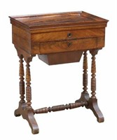 FRENCH LOUIS PHILIPPE MAHOGANY TRAVAILLEUSE TABLE