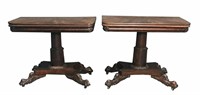 PAIR OF CLASSICAL CARD TABLES ATTRIB. TO
