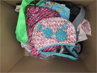 box of assorted purses and bags