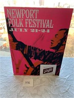 66' New Port Folk Festival Cardboard Advertisement