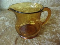 Vintage Amber Glass Milk Pitcher