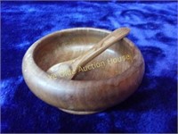 Small Wooden Spoon and Bowl