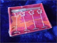 Boxed Glittery Star Placecard Holders w/Pen