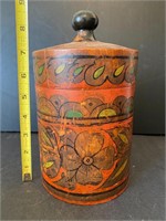 Vintage Russian Wooden Canister