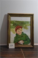 Oil on Canvas- Boy with Snow Ball