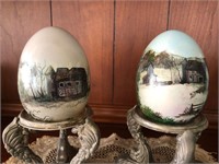 Owl eggs hand painted lot