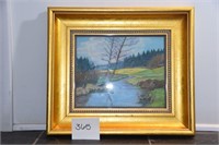 Signed Oil on Canvas Landscape: E Messler