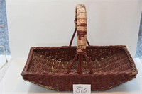 Red Wicker Basket with Handle