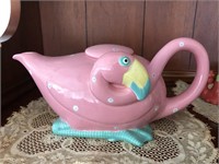 Fitz & Floyd flamingo teapot