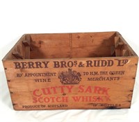 Wood "Cutty Sark" Scotch Whiskey Crate