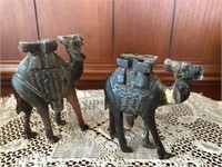 Pair Tortoise shell carved camels