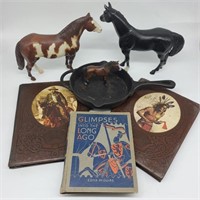 Flat w/ Pioneer Woman Cast Iron & Toy Horses