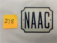 North American Auto Club NAAC S.S. Porcelain sign