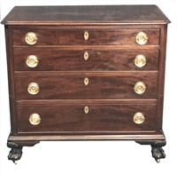 MAHOGANY CHIPPENDALE CHEST, RESTORED