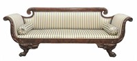 CLASSICALLY CARVED NEW YORK PAW FOOT SOFA