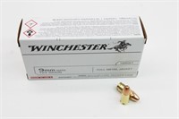 (50rds) Winchester 9mm NATO 124 gr FMJ AMMO
