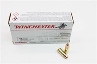 (50 rds) Winchester 9mm Luger 115gr FMJ Ammo
