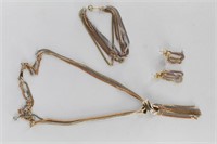 Tri-Colored, Multi-Chain Necklace, Bracelet &