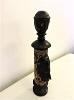 Nicely Carved Small Wood Urn 10"T