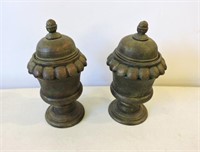 Pair Small Urns 7 1/2"T