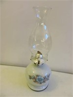Oil Lamp With Smoke Glass Base 15"T