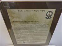 Golf  Articles Of Law  20"x24