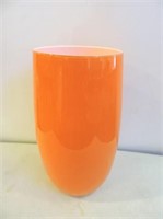 Heavy Glass Tangerine Colour Vase 14"T