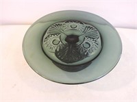 Beautiful Olive Green Cake Plate 12"D