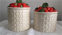 Pair of Ceramic Containers- small chips
