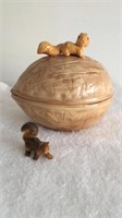 Holland Mold Ceramic Container and Mini Squirrel