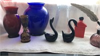 Hoosier & Assorted Vases, Glass Swans and More