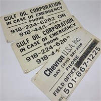 Gulf Oil & Chevron Metal Signs