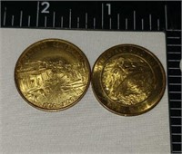 2 Homestake Gold Mine Centennial Coins