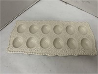 (3x) Threshold Stoneware Egg Platter