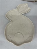 (3x) Threshold Stoneware Rabbit Platter