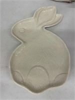 (3x) Threshold Stoneware Rabbit Platter