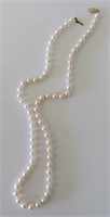Pearl Necklace with 14KT Gold Clasp 18" Overall L.