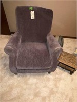 Reclining Chair w/Purple Cloth Upholstery