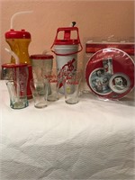 Flat of Coca Cola glasses & cups and Kids Set